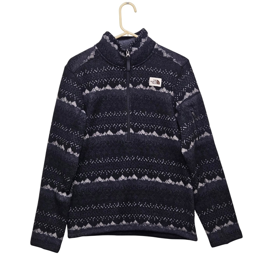 The North Face Fleece Pullover Mens Small Grey Fair Isle Quarter Zip Gorpcore